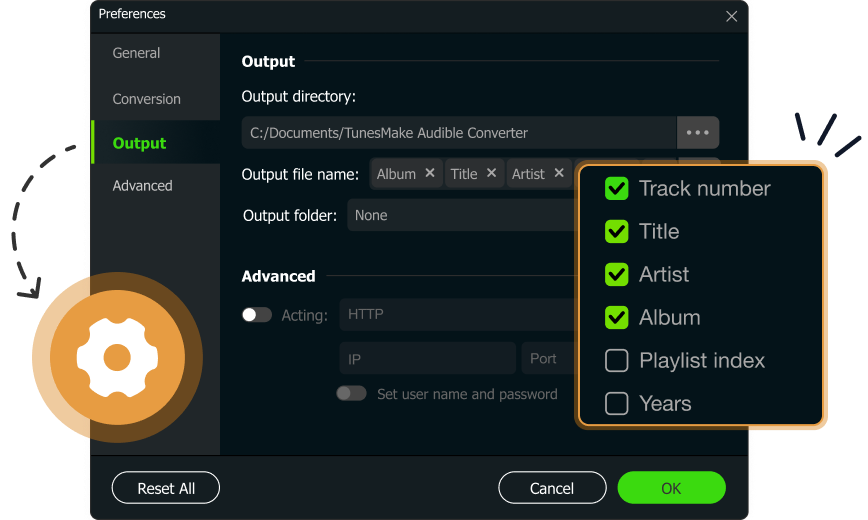 customize output audio quality