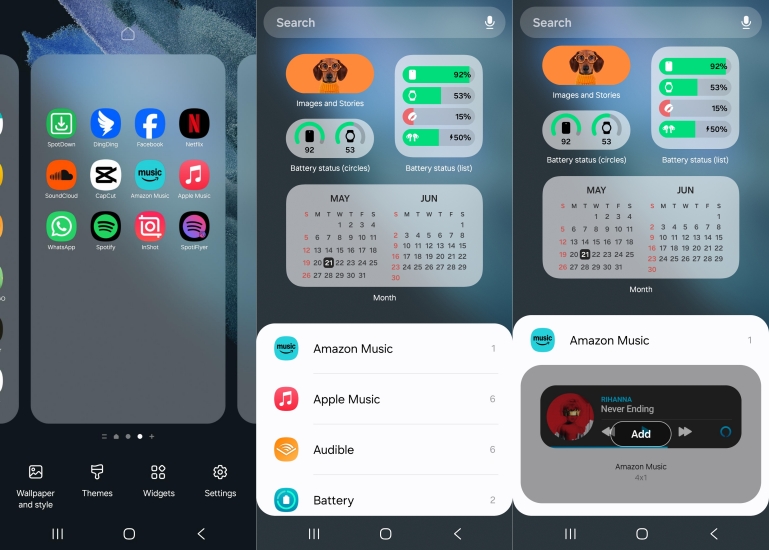 add amazon music widget on android