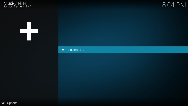 add-music in kodi
