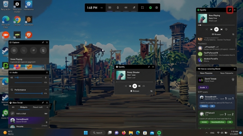 add spotify widget for xbox bar on pc