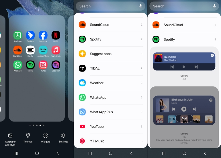 add spotify widget on android