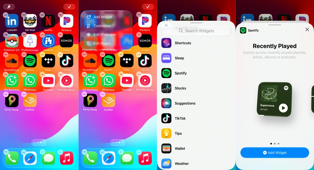 add spotify widget on iphone home screen