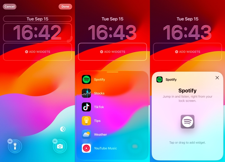 add spotify widget to iphone lock screen