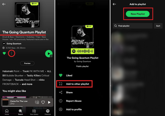copy spotify playlist mobile