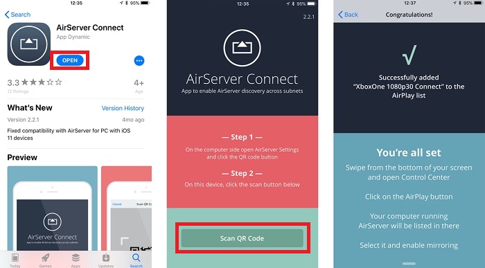 use airserver on iphone