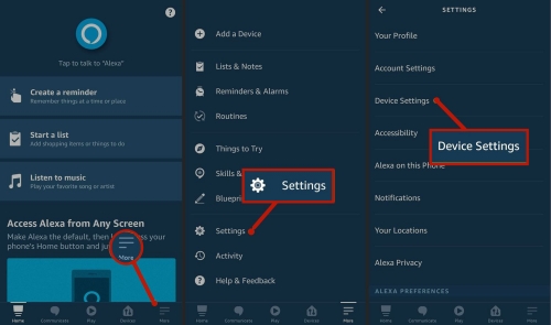 alexa device settings