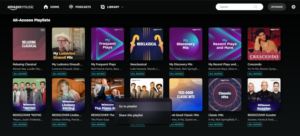 amazon music all-access playlist