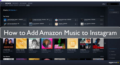 amazon music to instagram