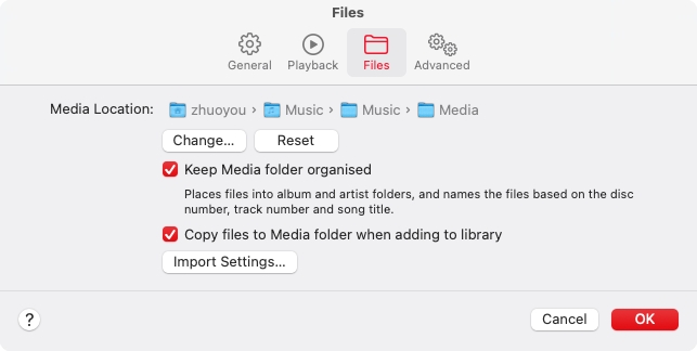 apple music media location on mac