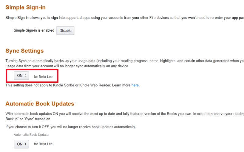 audible sync settings