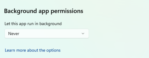 background permissions on windows