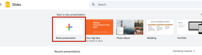 blank presentation google slides
