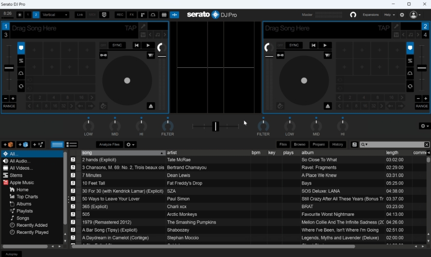 browse apple music in serato dj