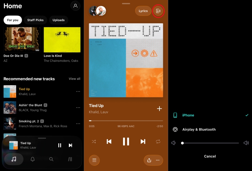 play tidal on sonos via casting
