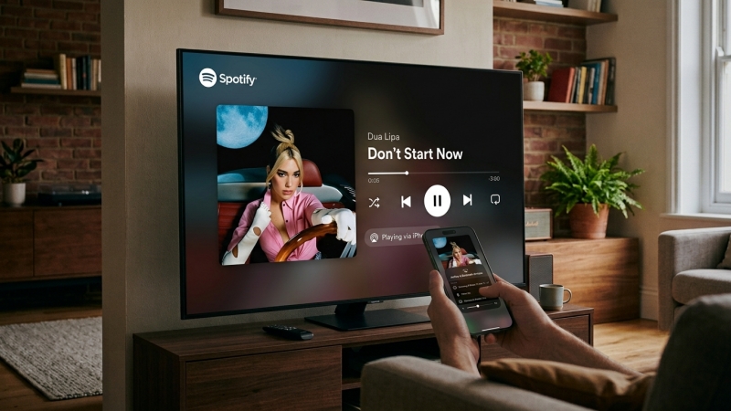 cast spotify to samsung tv via apple airplay