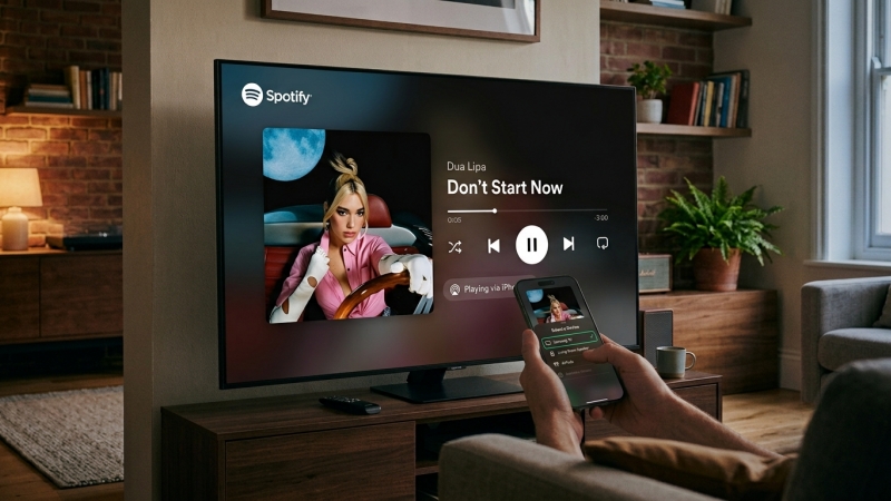 cast spotify to samsung tv via spotify connect