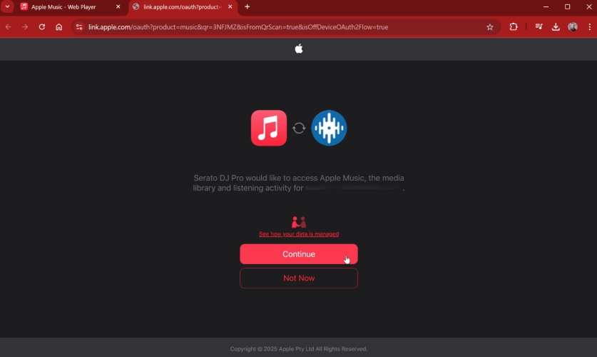 connect apple music to serato dj