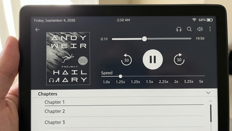 control audible on kindle