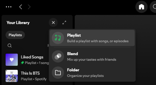 create new spotify playlist