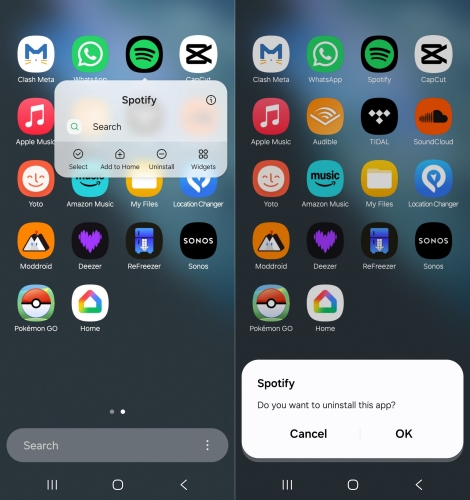 delete spotify on android