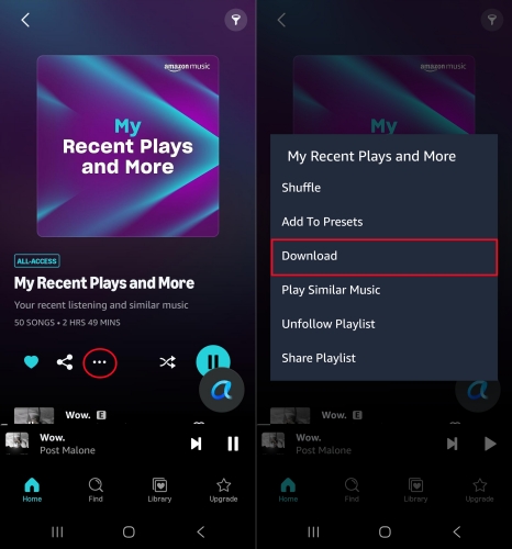 download amazon music all-access playlist
