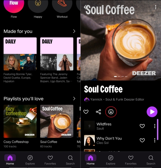 download music from deezer on phone