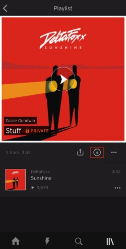 download icon on soundcloud android app