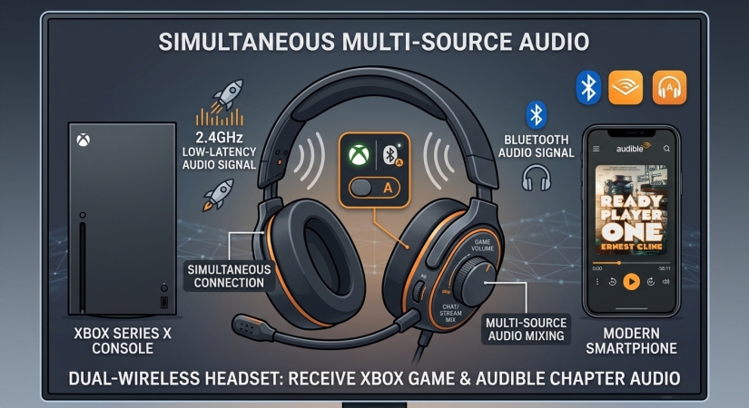 dual source headset for audible on xbox