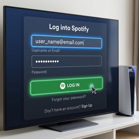 enter spotify credentials on ps5