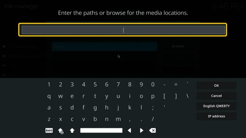 enter the paths in kodi