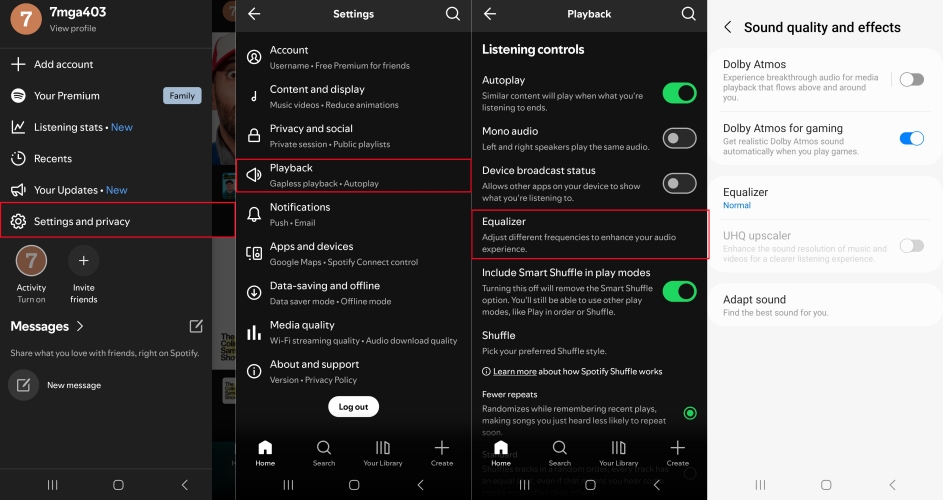 set equalizer in spotify for mobile