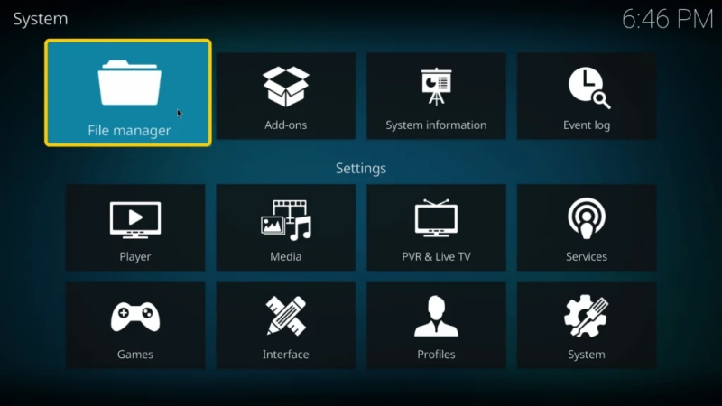 file manager in kodi