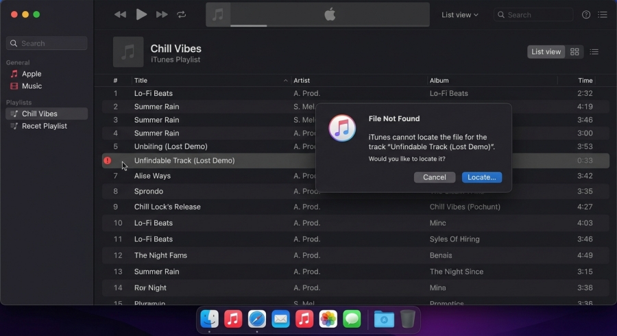 file not found in itunes