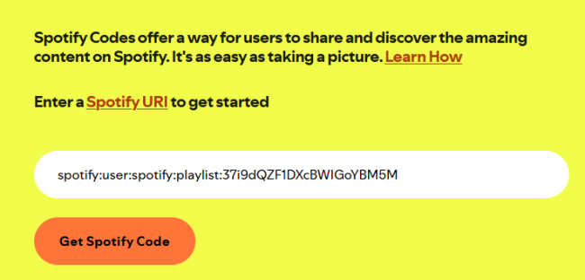 get spotify code