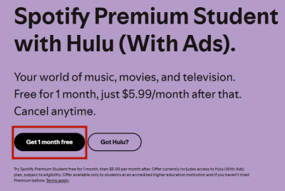 get spotify hulu bundle web