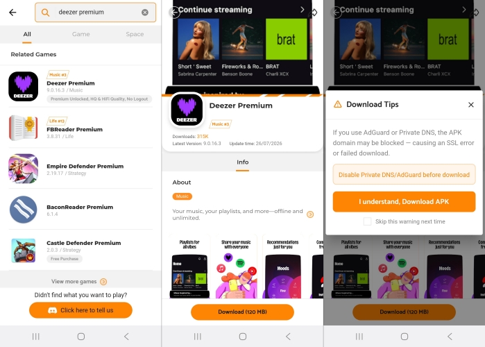 install deezer premium apk