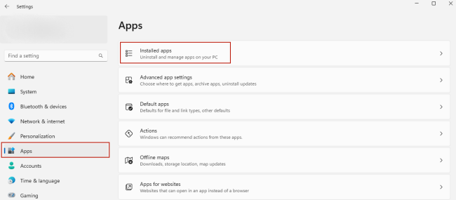 installed apps on windows