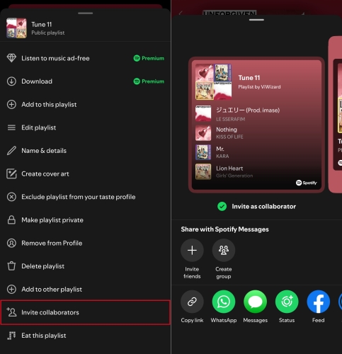 invite collaborators in spotify