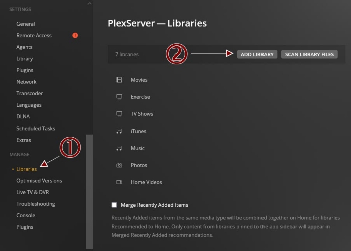 libraries in plex