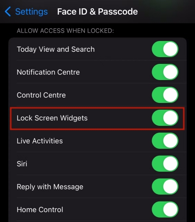 lock screen widget ios