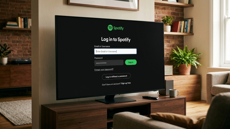 log into spotify on samsung tv