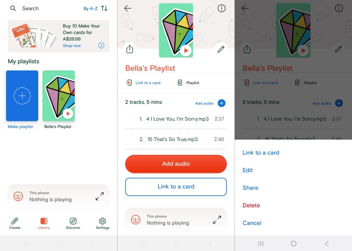 make a playlist in yoto card