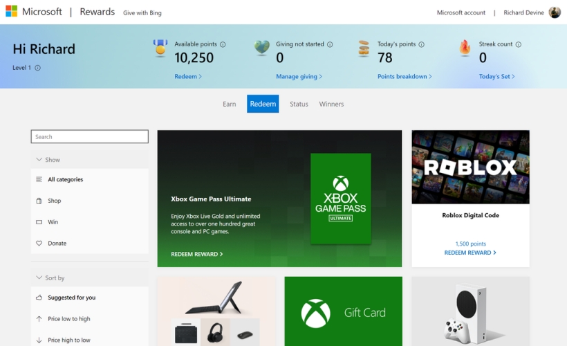 microsoft rewards
