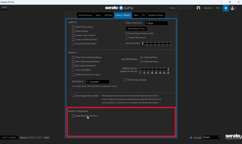 music streaming in serato dj