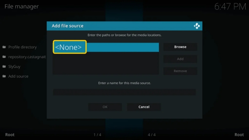 none in kodi