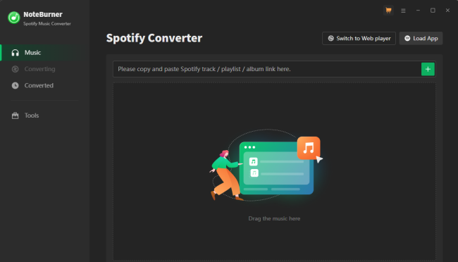 noteburner spotify converter interface