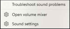 open volume mixer on win11