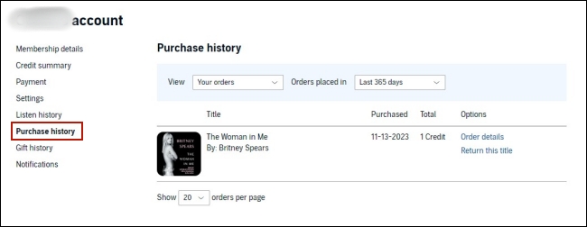 return this title in audible