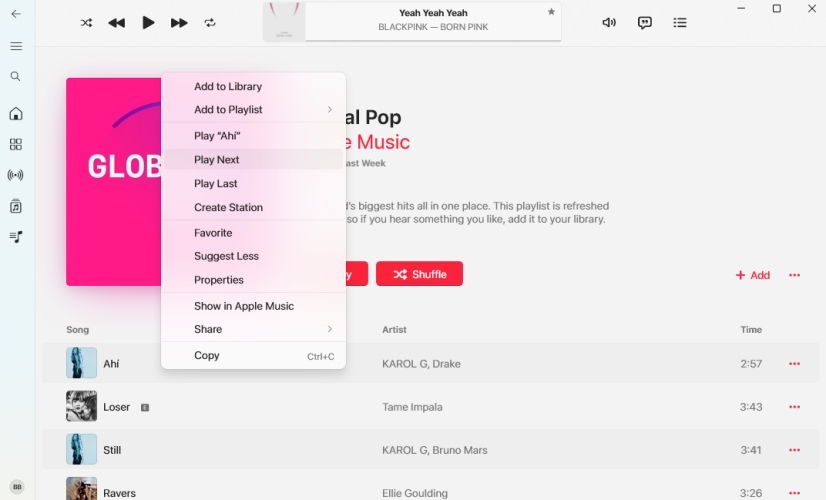 add songs to queue in apple music