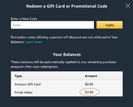 redeem promotional code on amazon